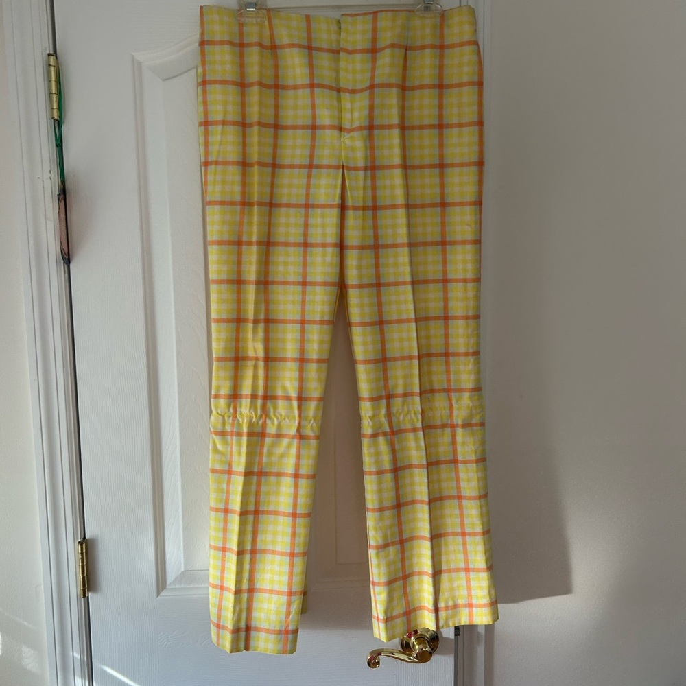 NWOT VINTAGE/ RETRO Yellow and Orange Plaid Pants